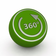 360 degrees circular icon on white background